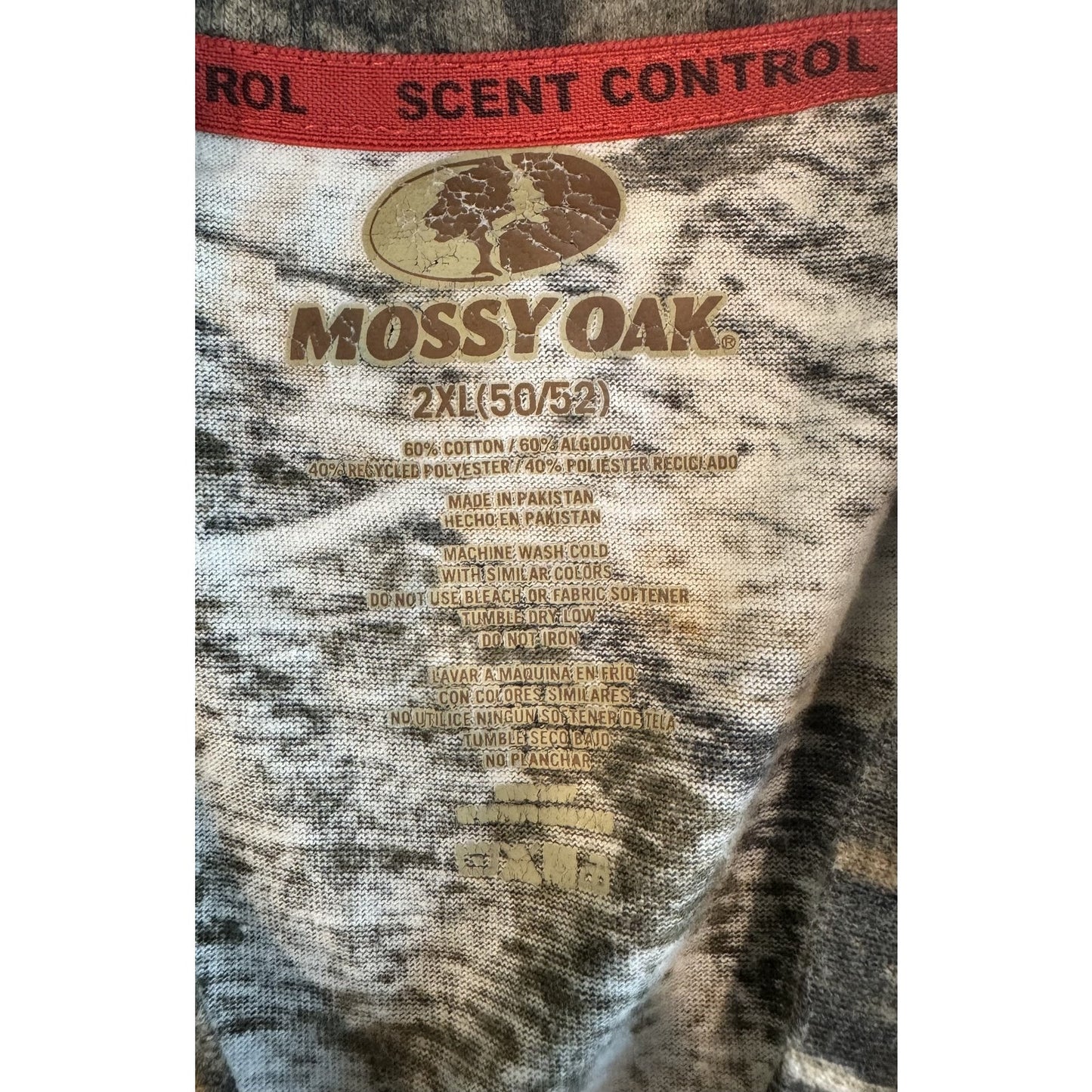Mossy Oak Mens 2XL Camouflage Long Sleeve Hunting Tee