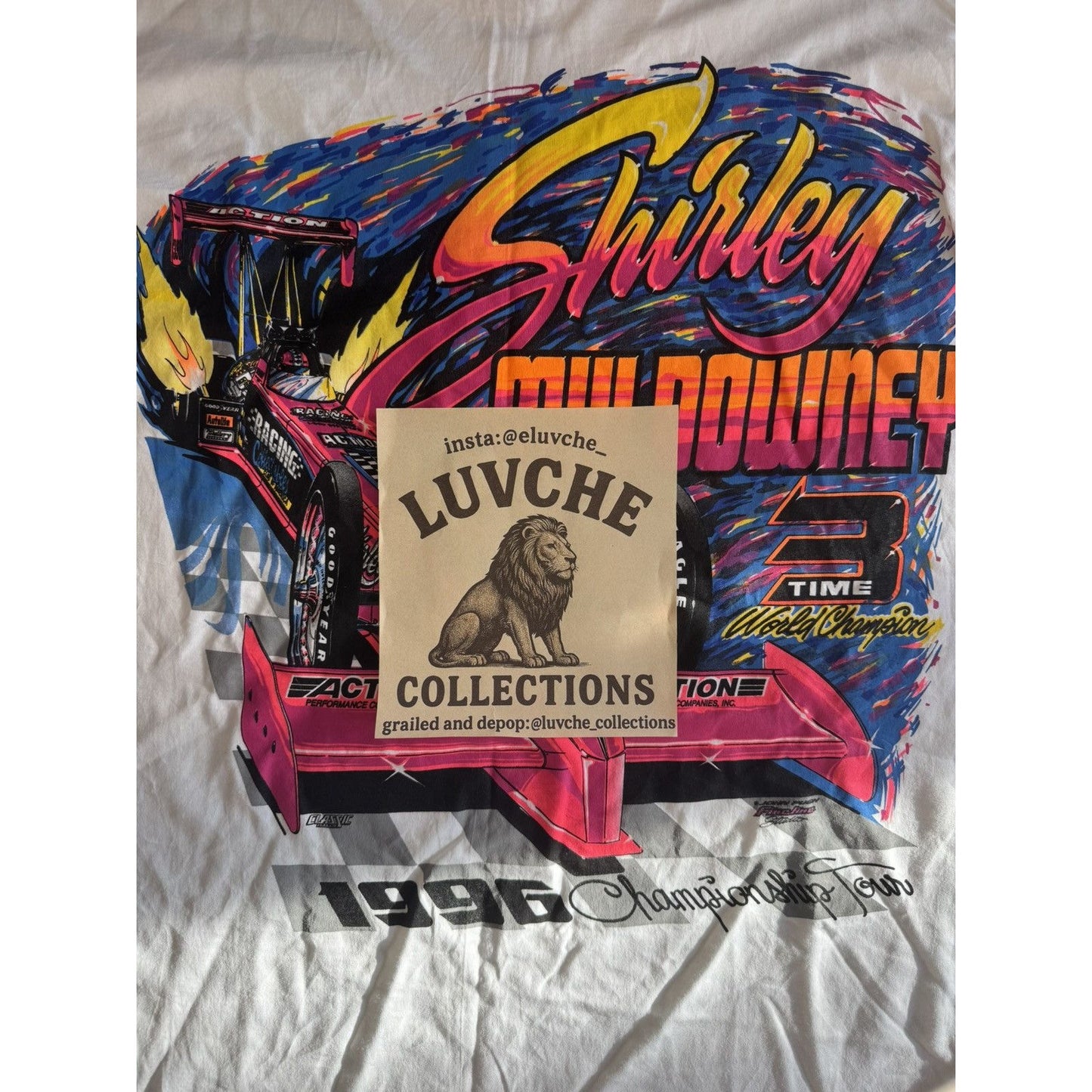 Vintage SIGNED Shirley Muldowney Graphic Tee XL