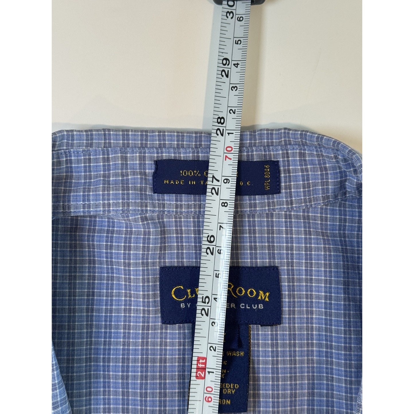 Club Room Mens M Plaid Short Sleeve Button Up Casual Summer