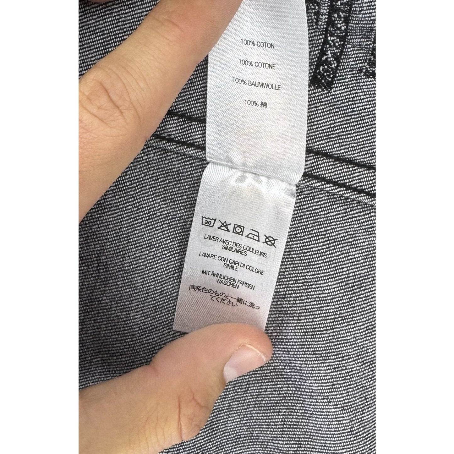Supreme Black Denim Text Print M Button-Up