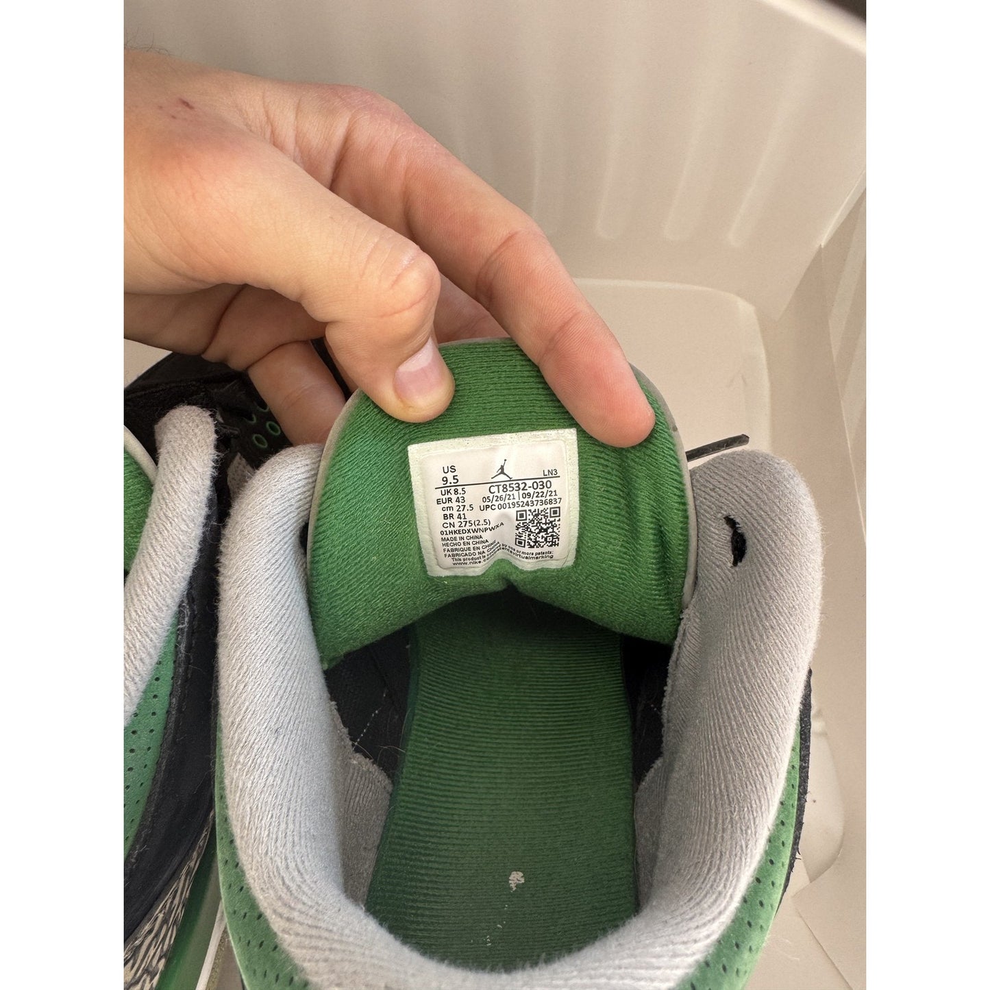 Pine Tree Air Jordan 3 Retro Shoes Mens Size 9.5