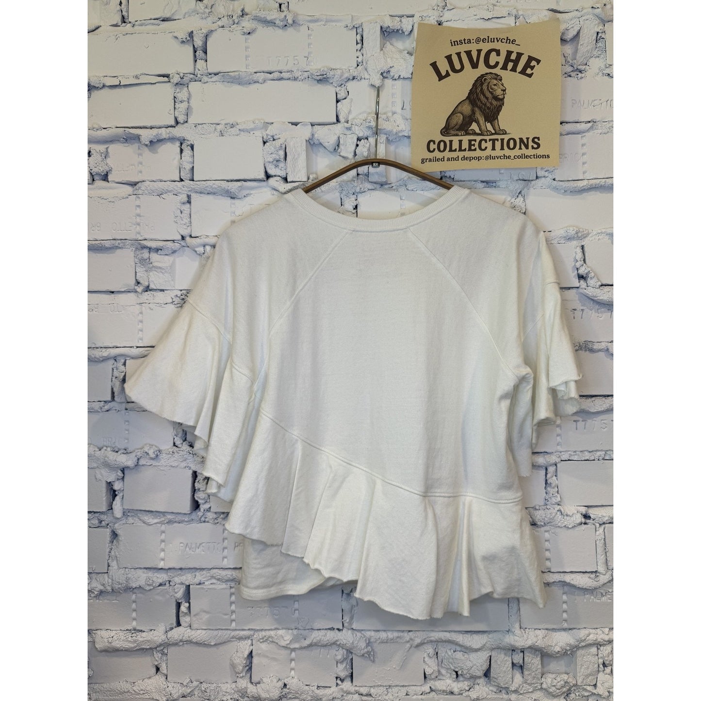 Cinq à Sept Womens XS White Ruffle Tiered Short Sleeve Top