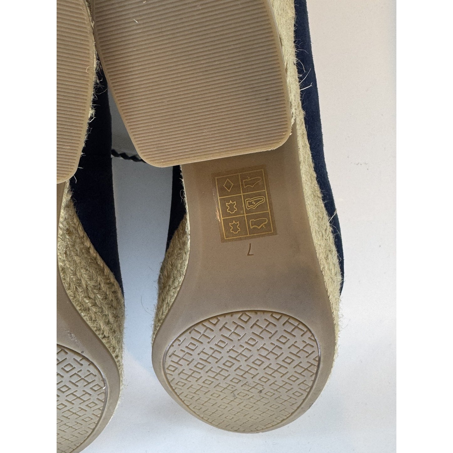 Tory Burch Womens Size 7 Suede Platform Wedge Lace Up Sandals