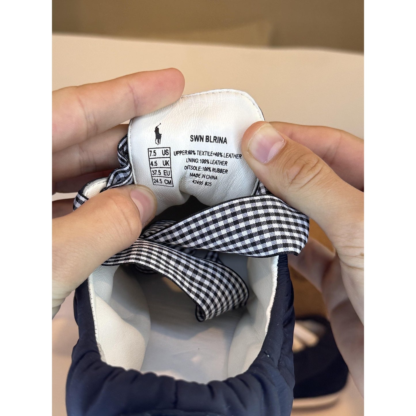 Polo Ralph Lauren Shoes Womens Size 7.5 Gingham Lace Up