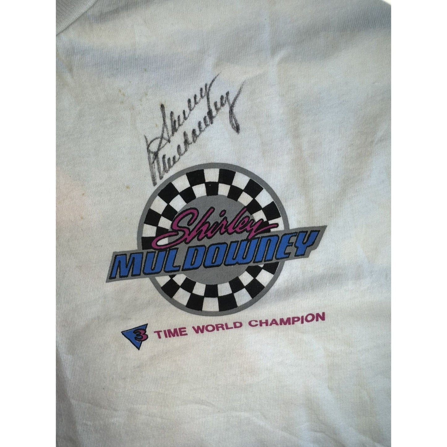 Vintage SIGNED Shirley Muldowney Graphic Tee XL