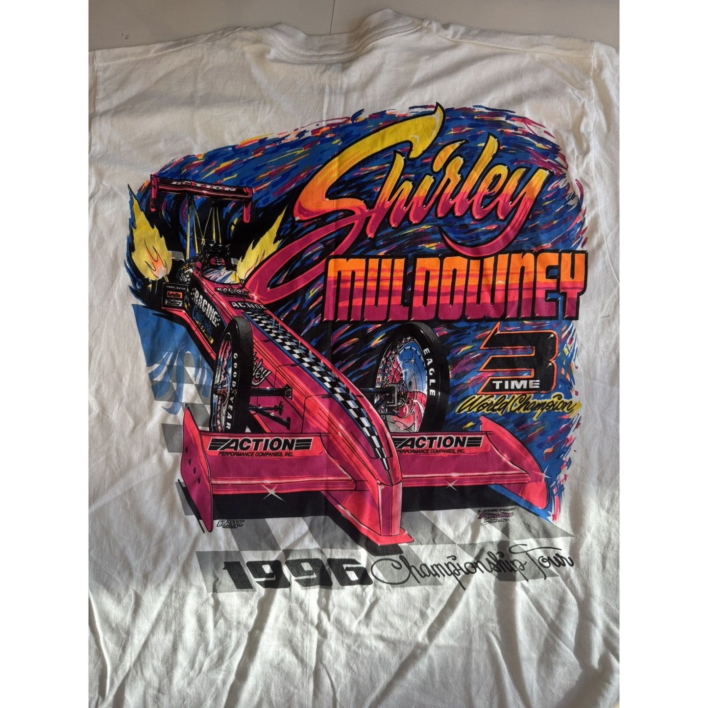 Vintage SIGNED Shirley Muldowney Graphic Tee XL