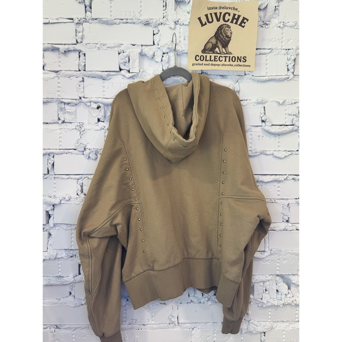 Scotch & Soda Hoodie Womens S Tan Studded Pullover