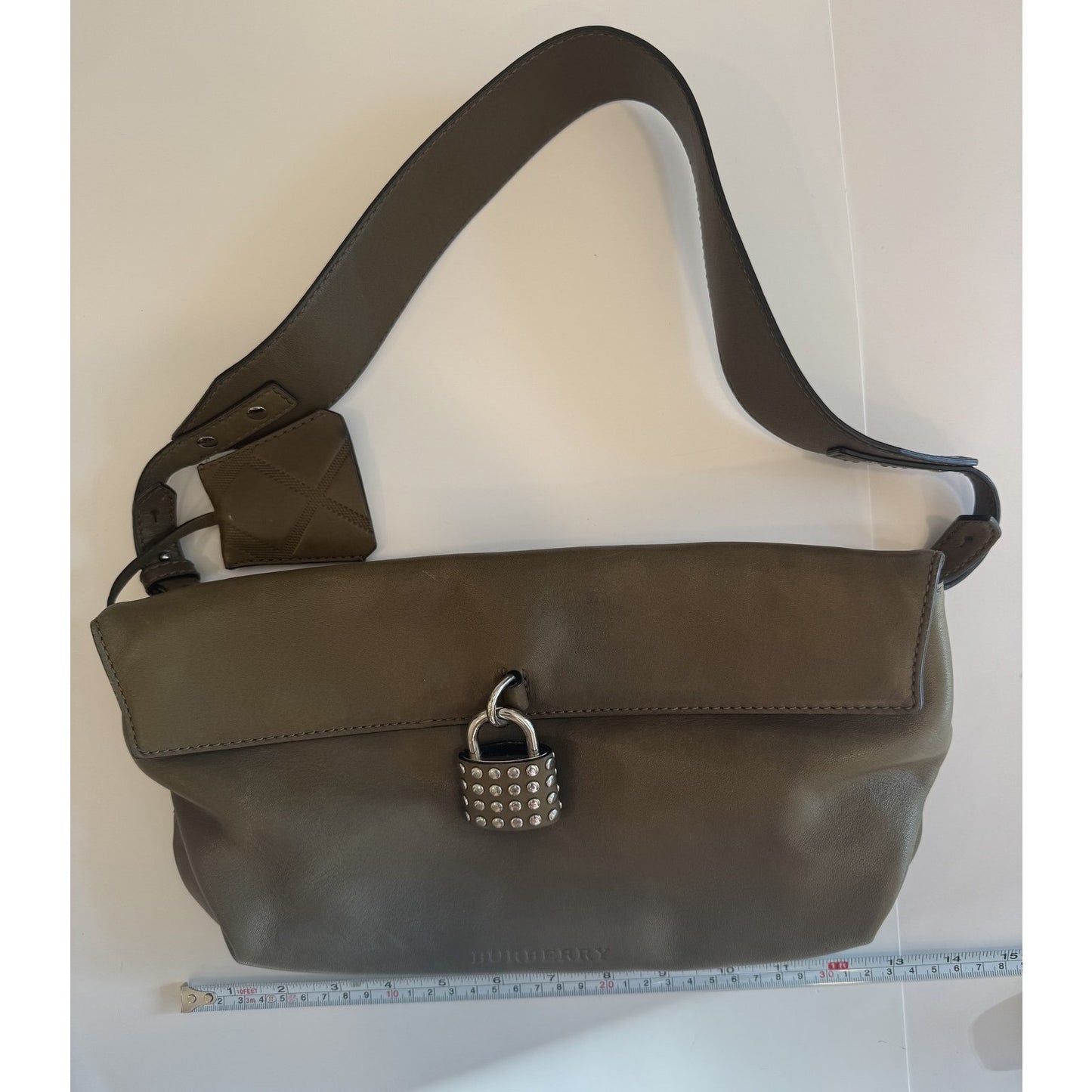 Burberry Shoulder Bag Authentic Leather Studded Lock