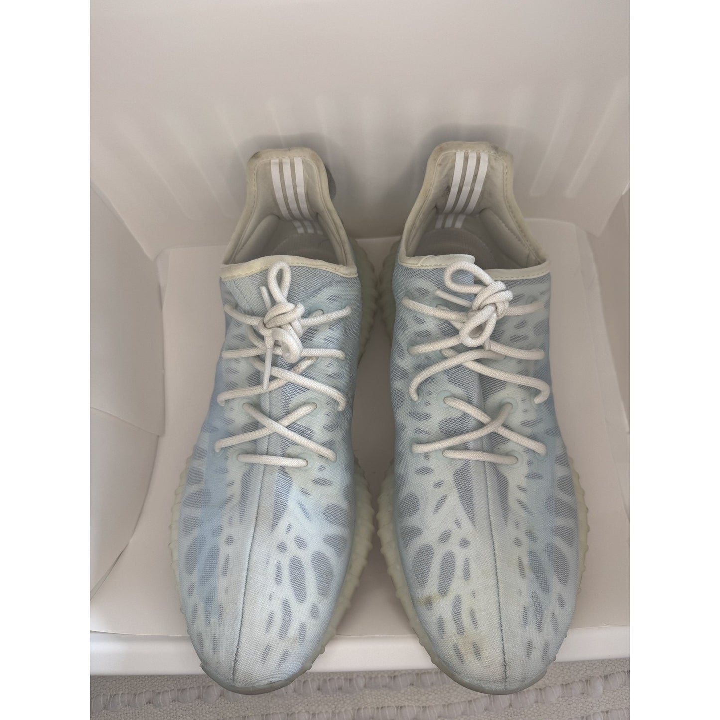 Adidas Yeezy Boost 350 V2 Mono Ice Shoes Mesh Size 12 Sneakers
