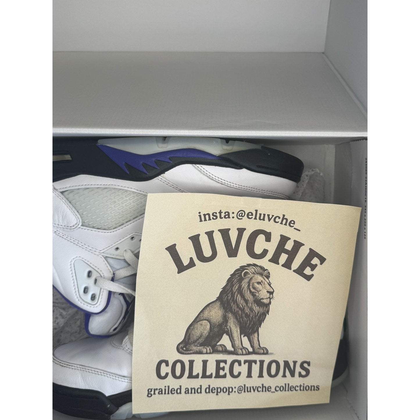 Air Jordan 5 Retro Shoes White Dark Concord Black W OG Box