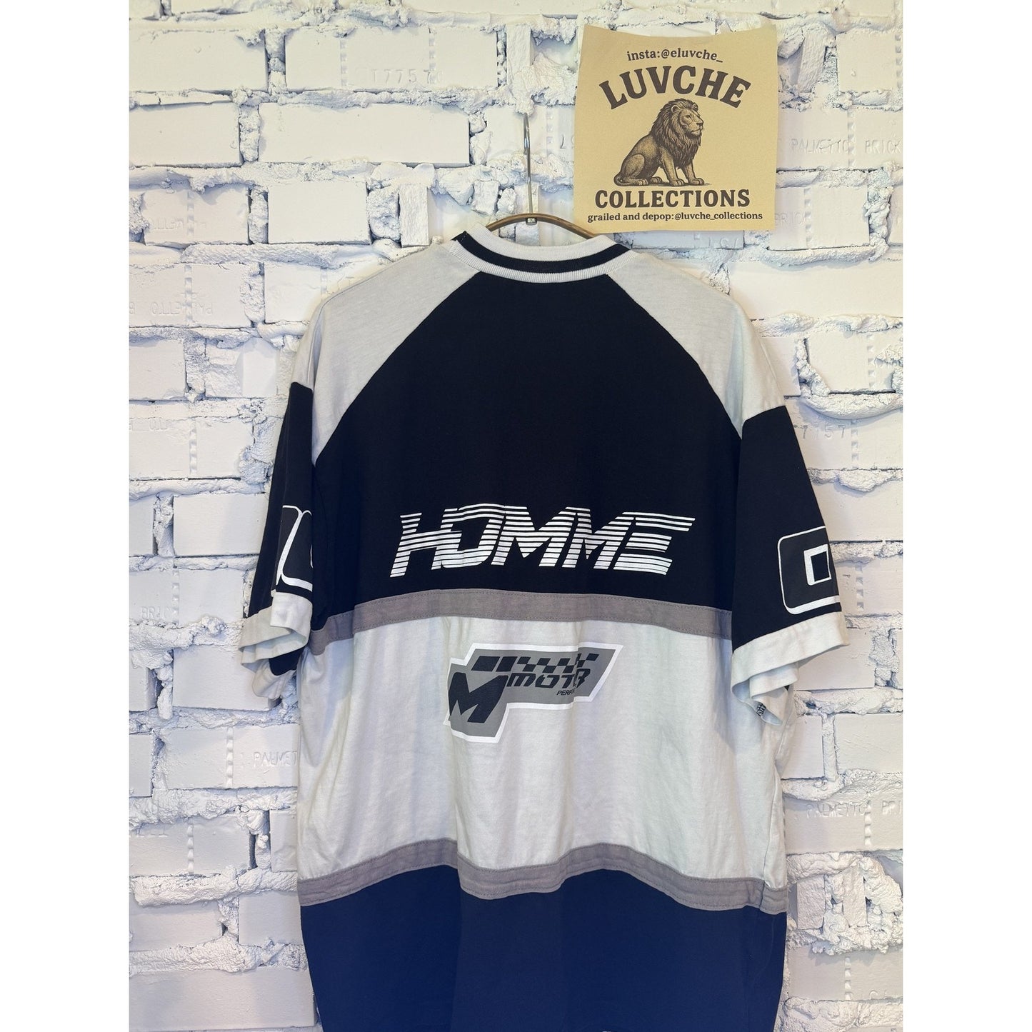 BoohooMAN Mens L Motorsport Racing Graphic Racing Tee