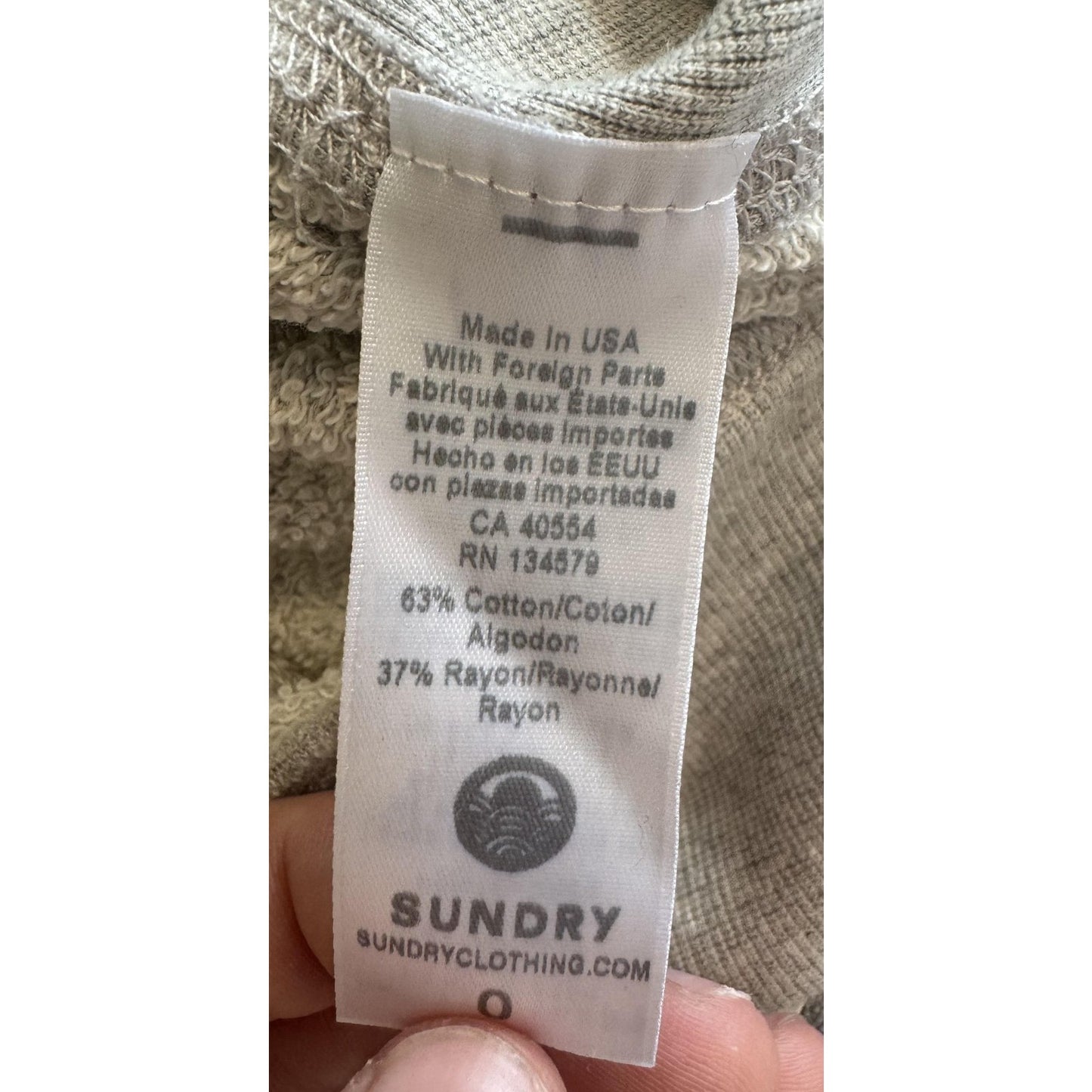 Sundry Womens XS Gray Locals Heart Sweatshirt