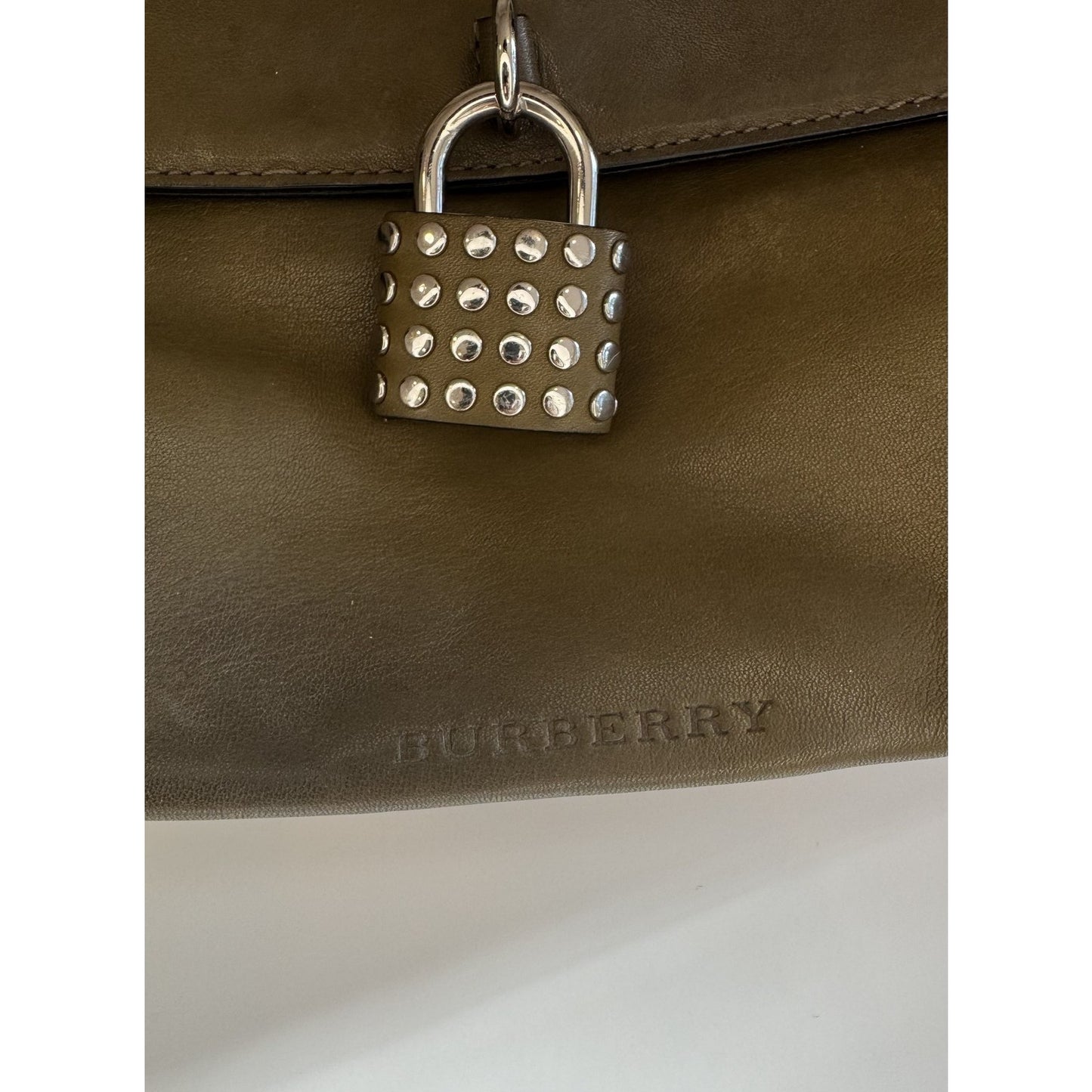 Burberry Shoulder Bag Authentic Leather Studded Lock
