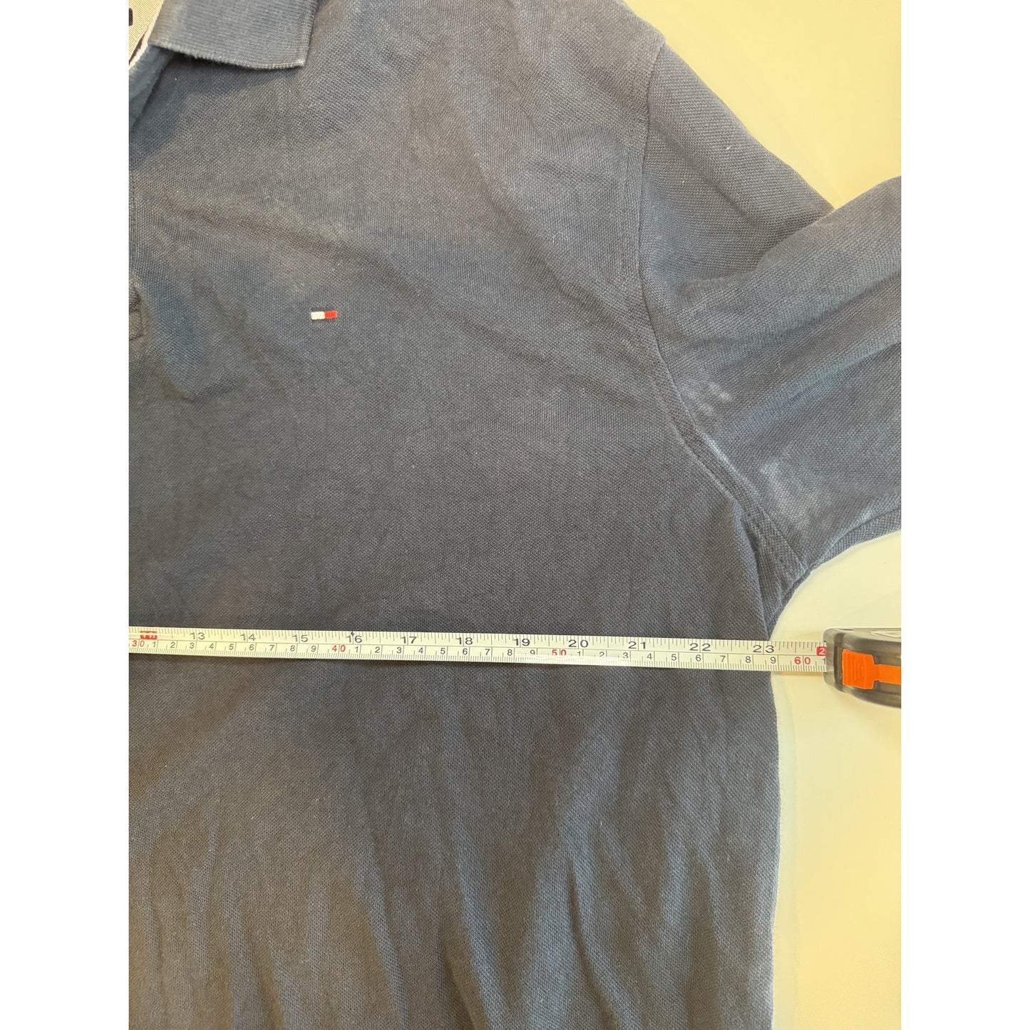Tommy Hilfiger Shirt Mens XL Navy Blue Classic Fit Long Sleeve Polo 100% Cotton