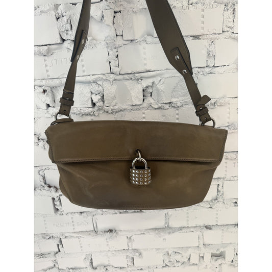 Burberry Shoulder Bag Authentic Leather Studded Lock