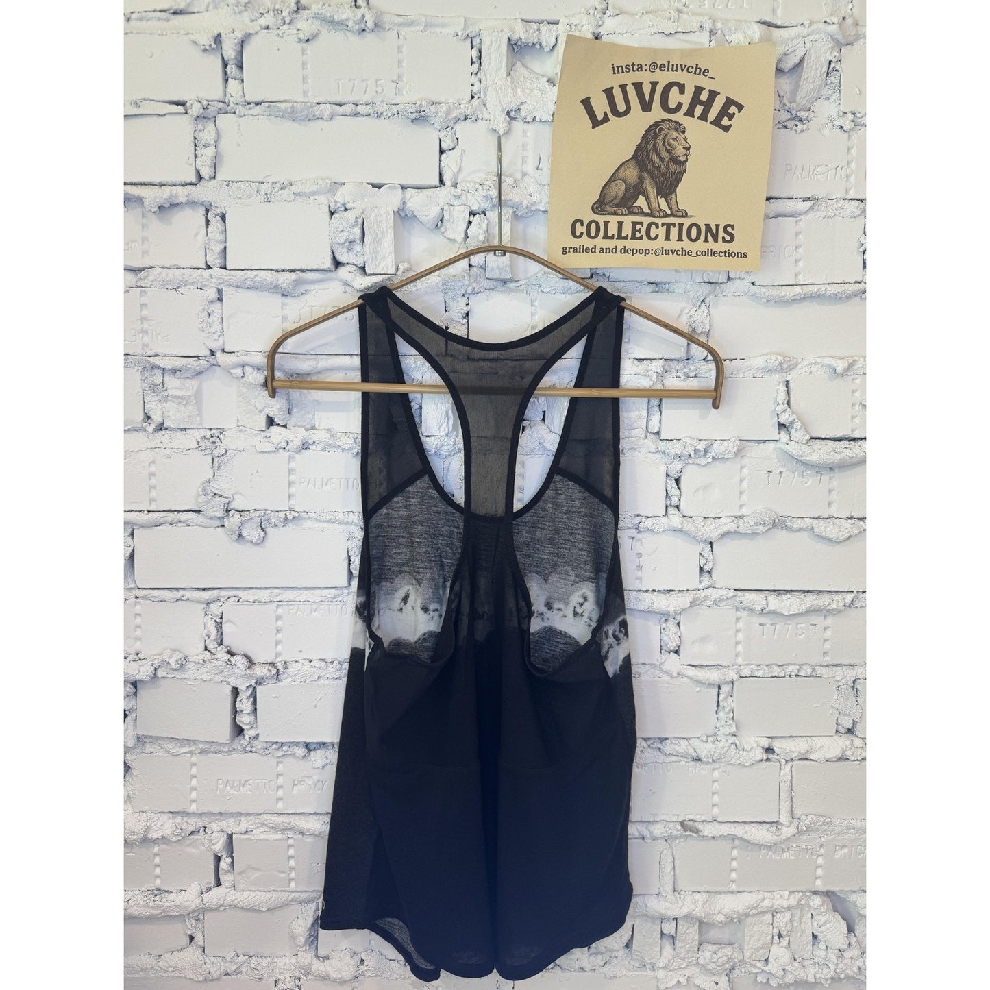 Alo Tank Top Womens S Black White Tie Dye Racerback