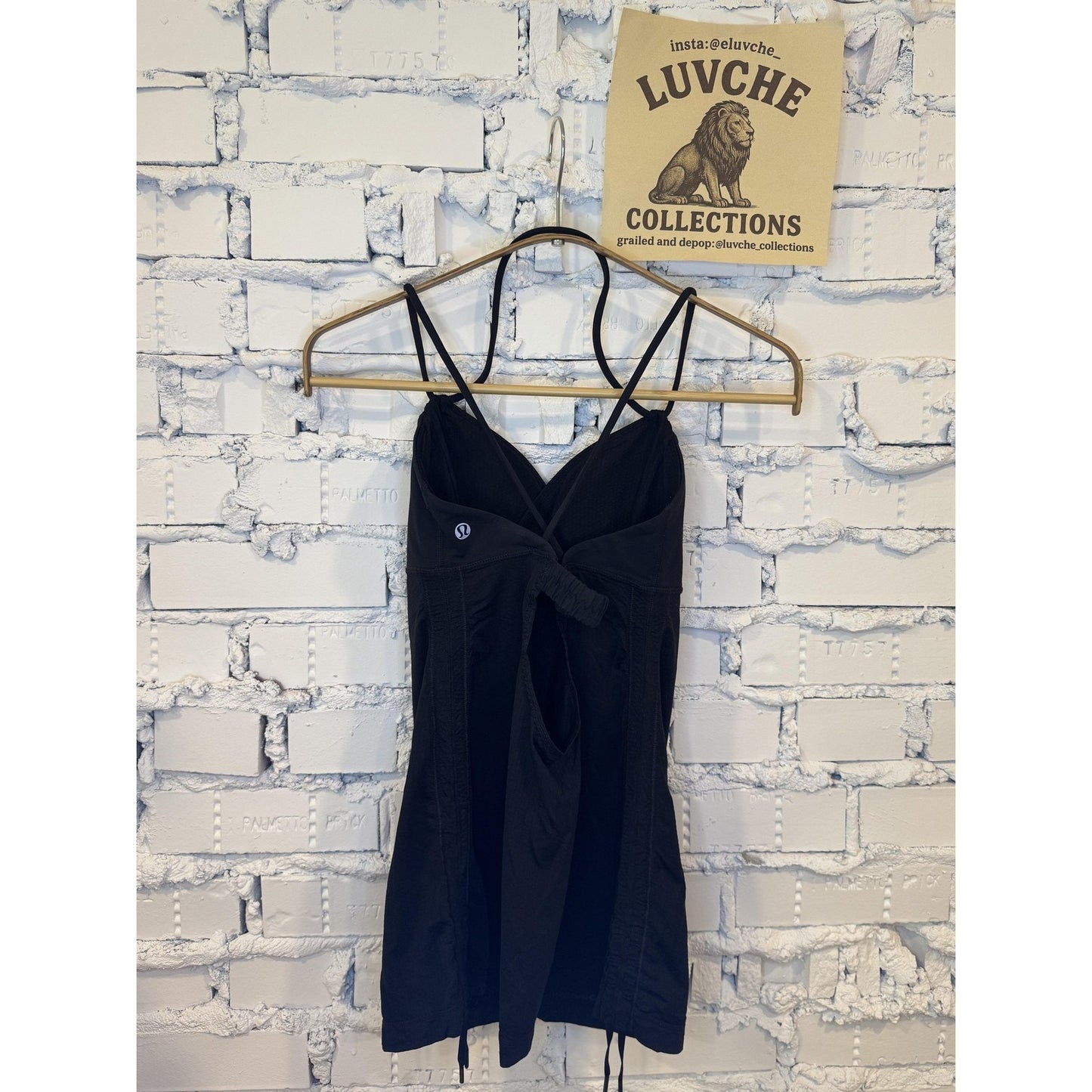 Lululemon Womens S Black Strappy Tank Built In Bra