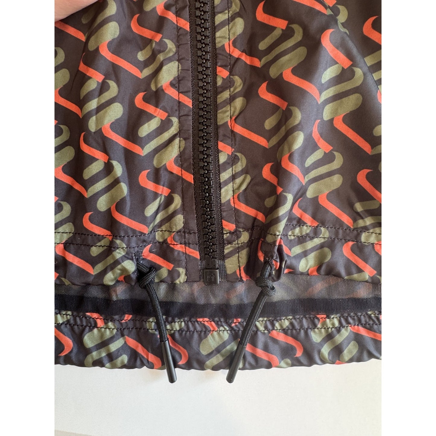 Noli Womens XS Black Red Olive Hooded Windbreaker Full Zip