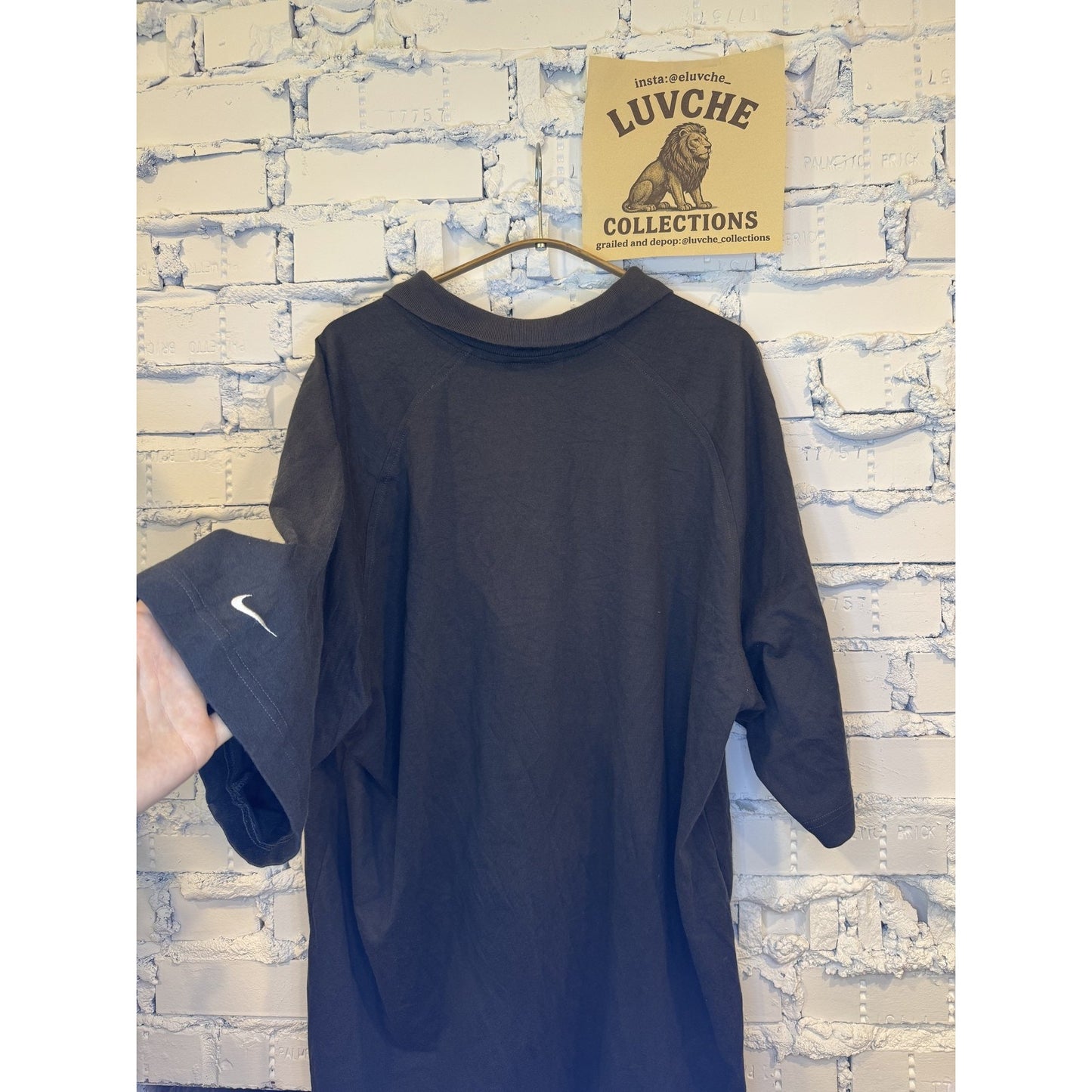 Nike Shirt Mens XL Black Swoosh Striped Polo