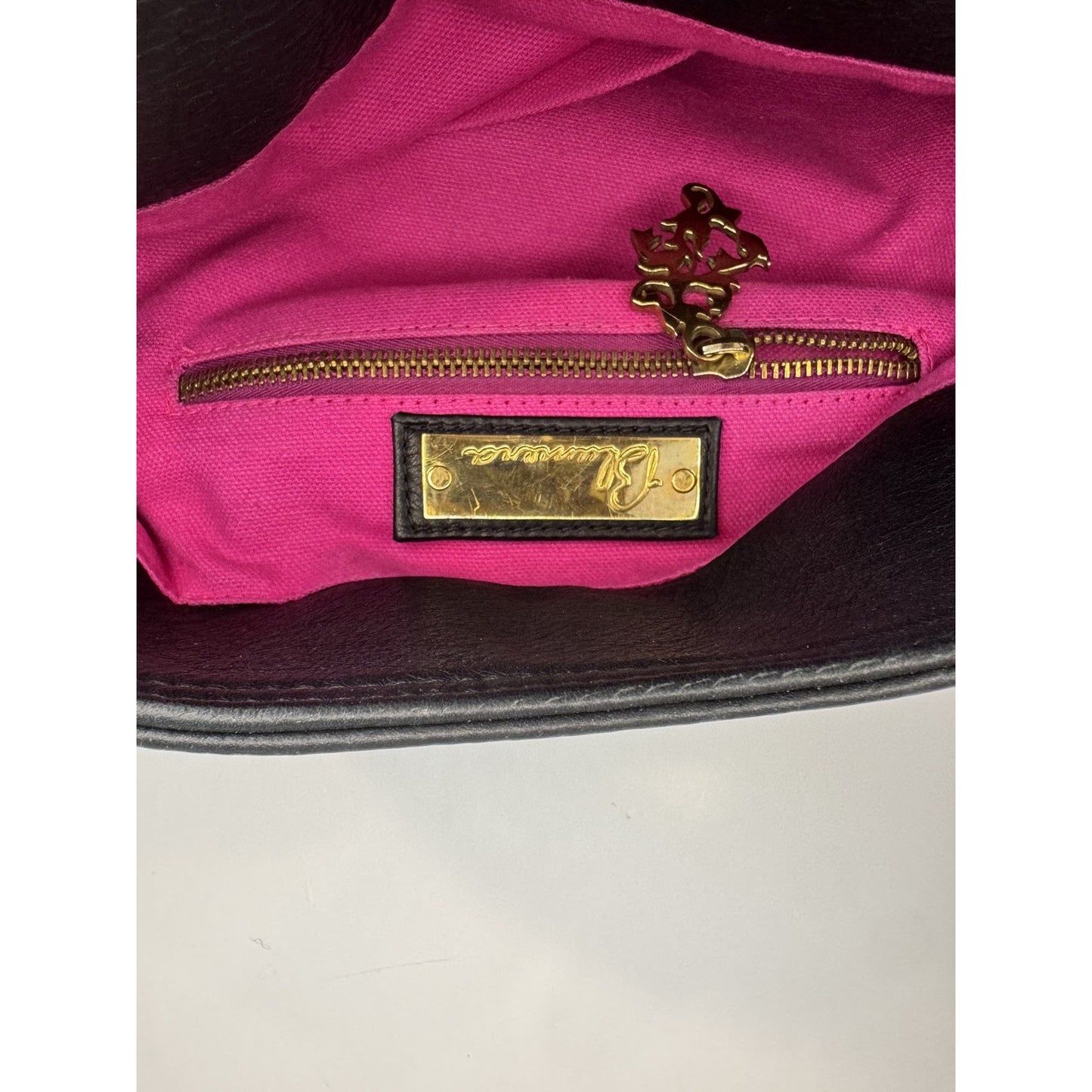 Blumera Embroidered Purse Womens L Black Pink Floral