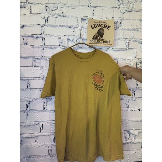 Sunday Cool Shirt Mens L Yellow Graphic Tee