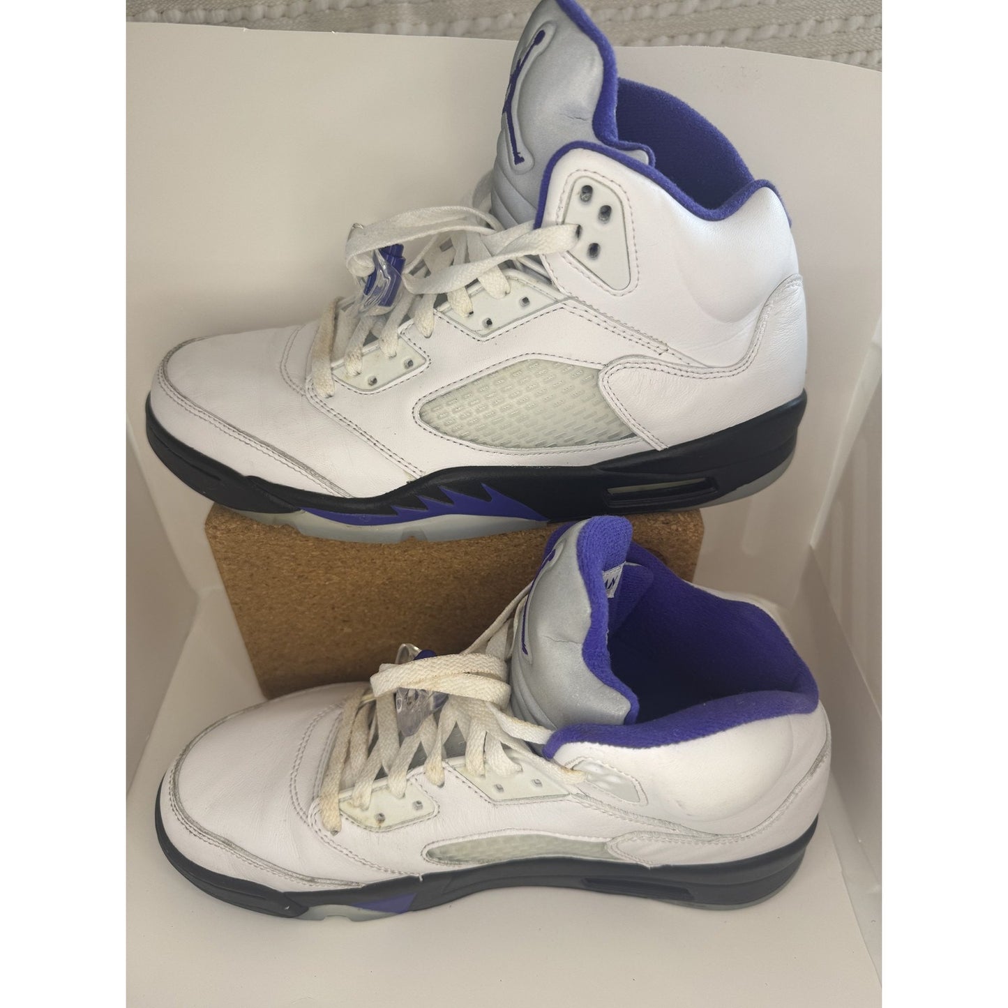 Air Jordan 5 Retro Shoes White Dark Concord Black W OG Box