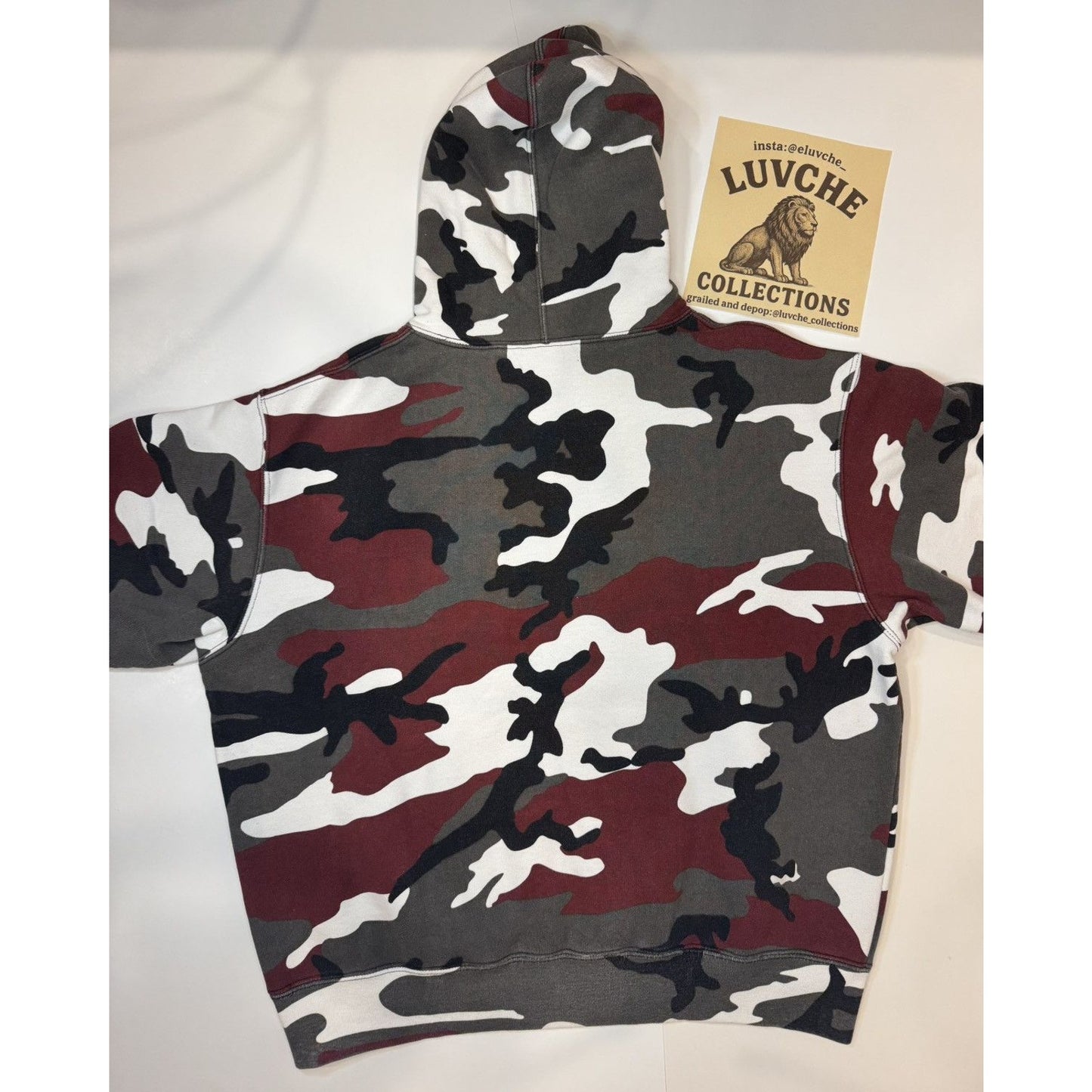Supreme Red Camo Hoodie - M