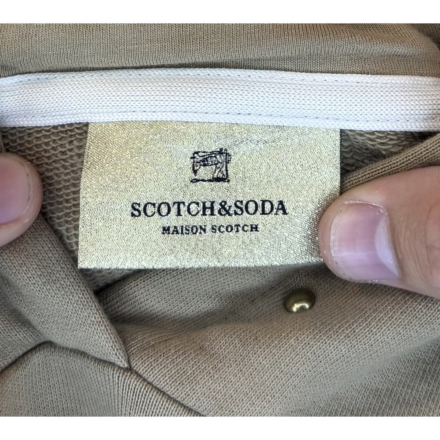 Scotch & Soda Hoodie Womens S Tan Studded Pullover