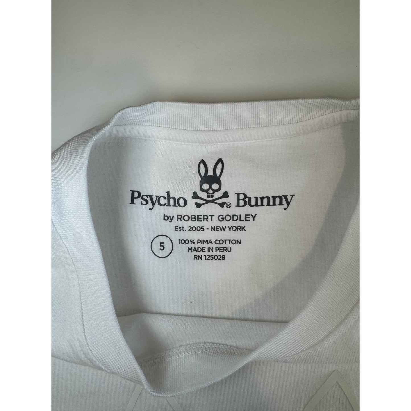 Psycho Bunny L White Cotton Skull Bunny Tee