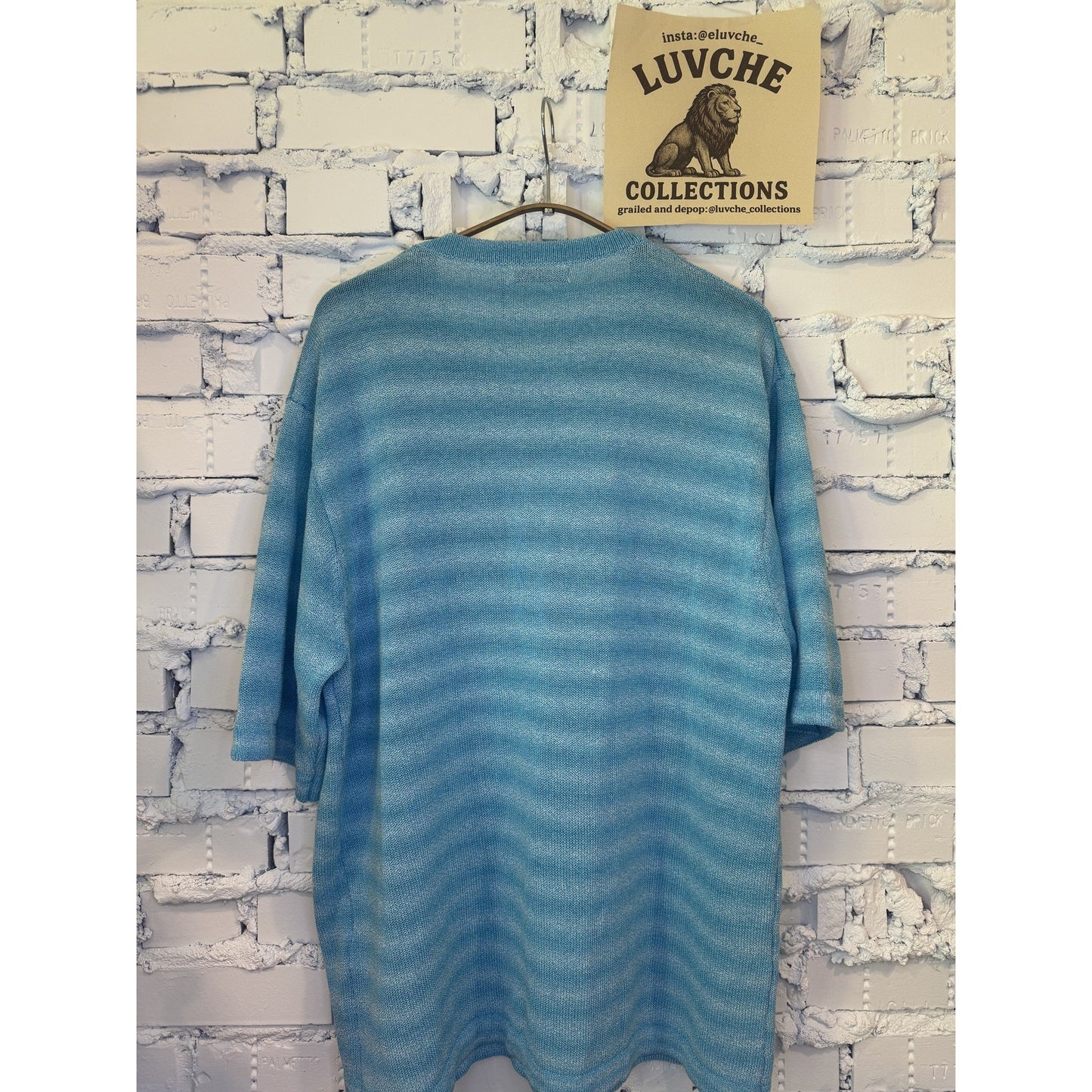 Zara Mens L Blue Knit Lightweight Short Sleeve