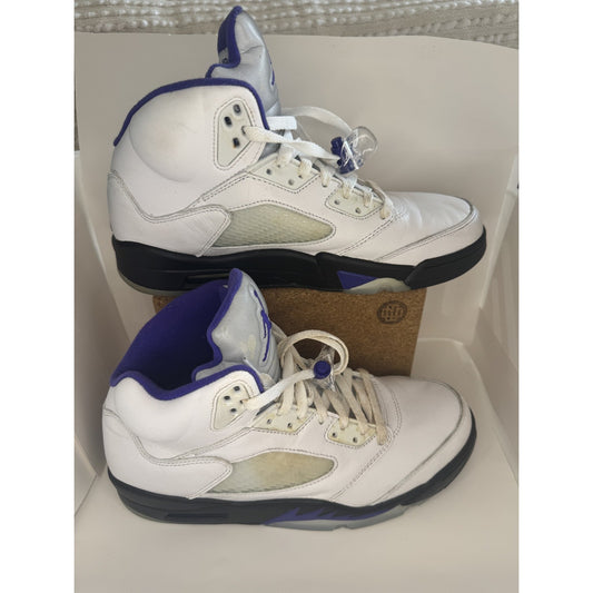 Air Jordan 5 Retro Shoes White Dark Concord Black W OG Box