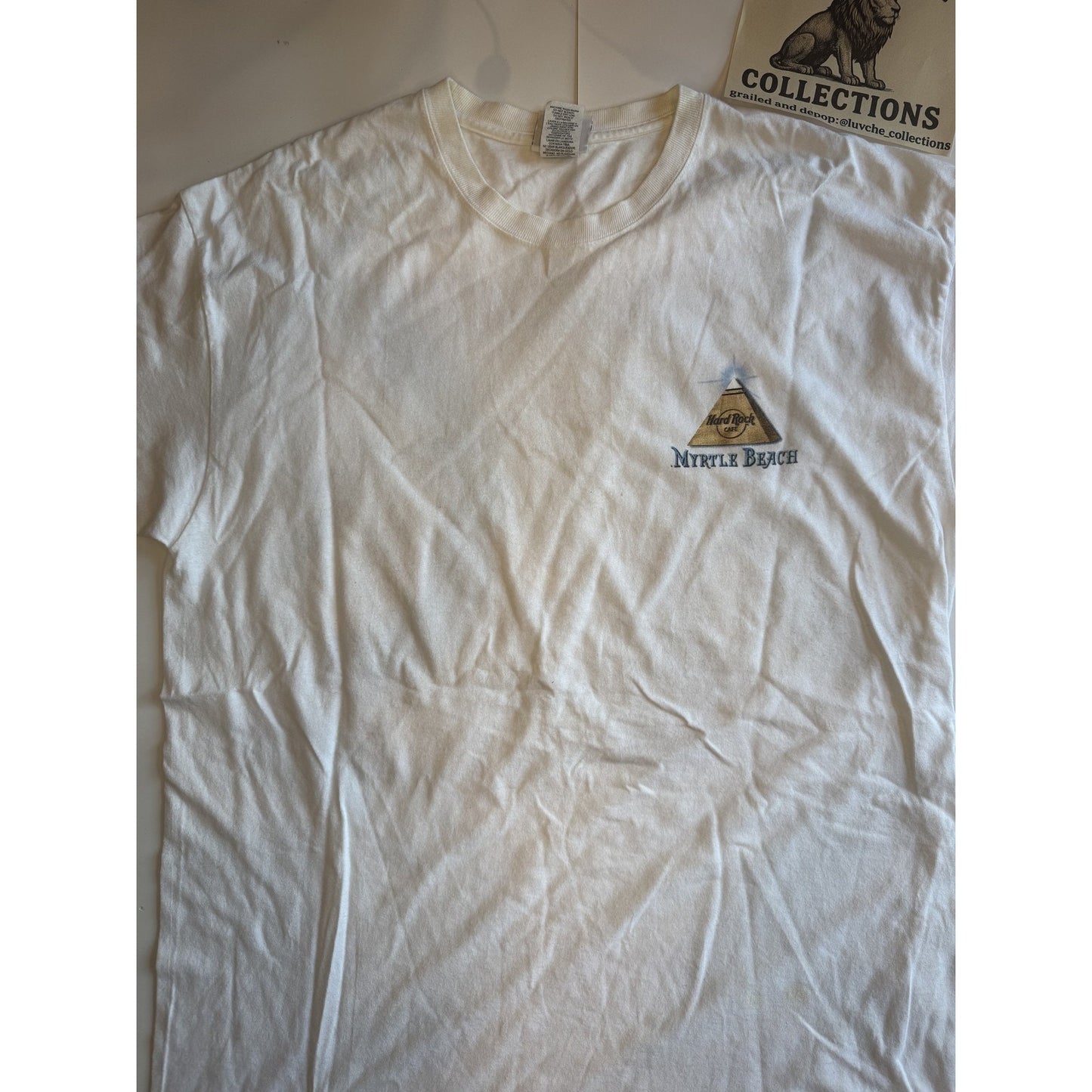 Vintage Hard Rock Cafe Mens L White Myrtle Beach Music Tee