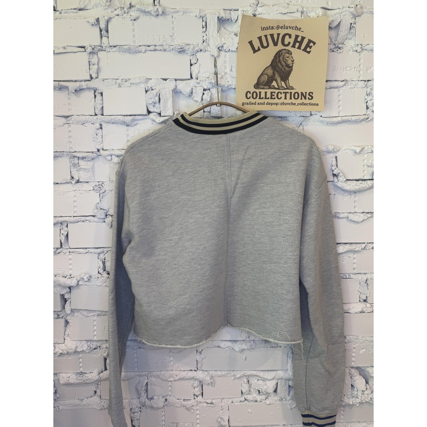 Cropped Womens S Striped Ribbed Crewneck Y2k
