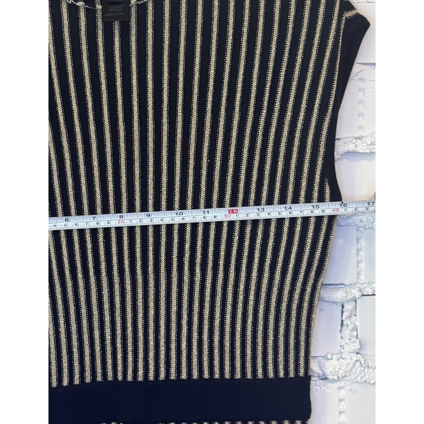 Marc Jacobs Dress Womens S Gold Metallic Stripe Knit