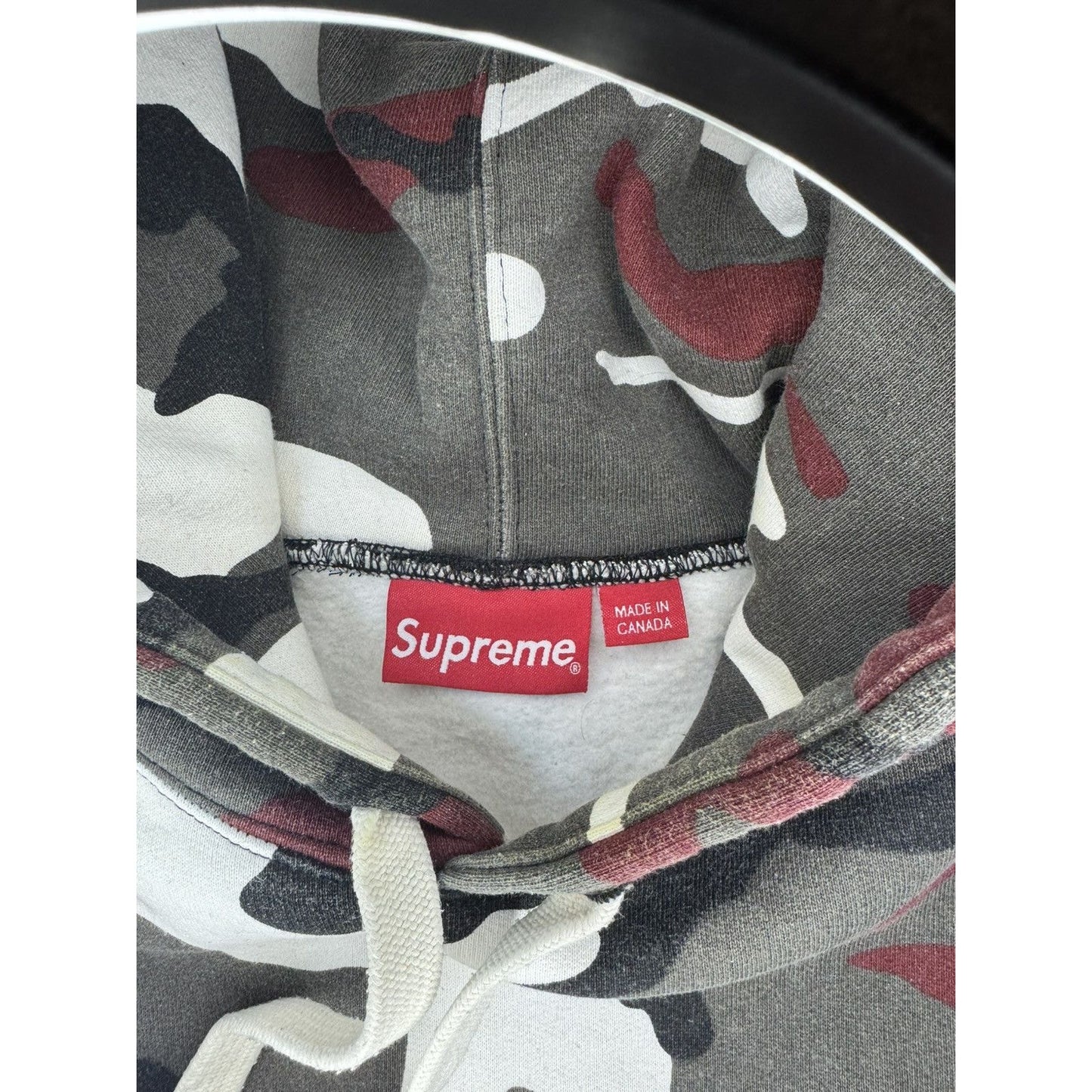 Supreme Red Camo Hoodie - M