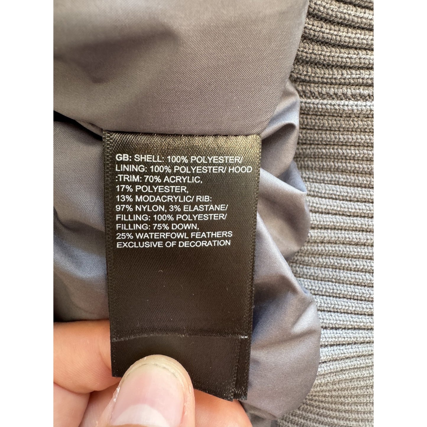 North Face Mens Large Gray Black Down Fur Hood Winter Coat