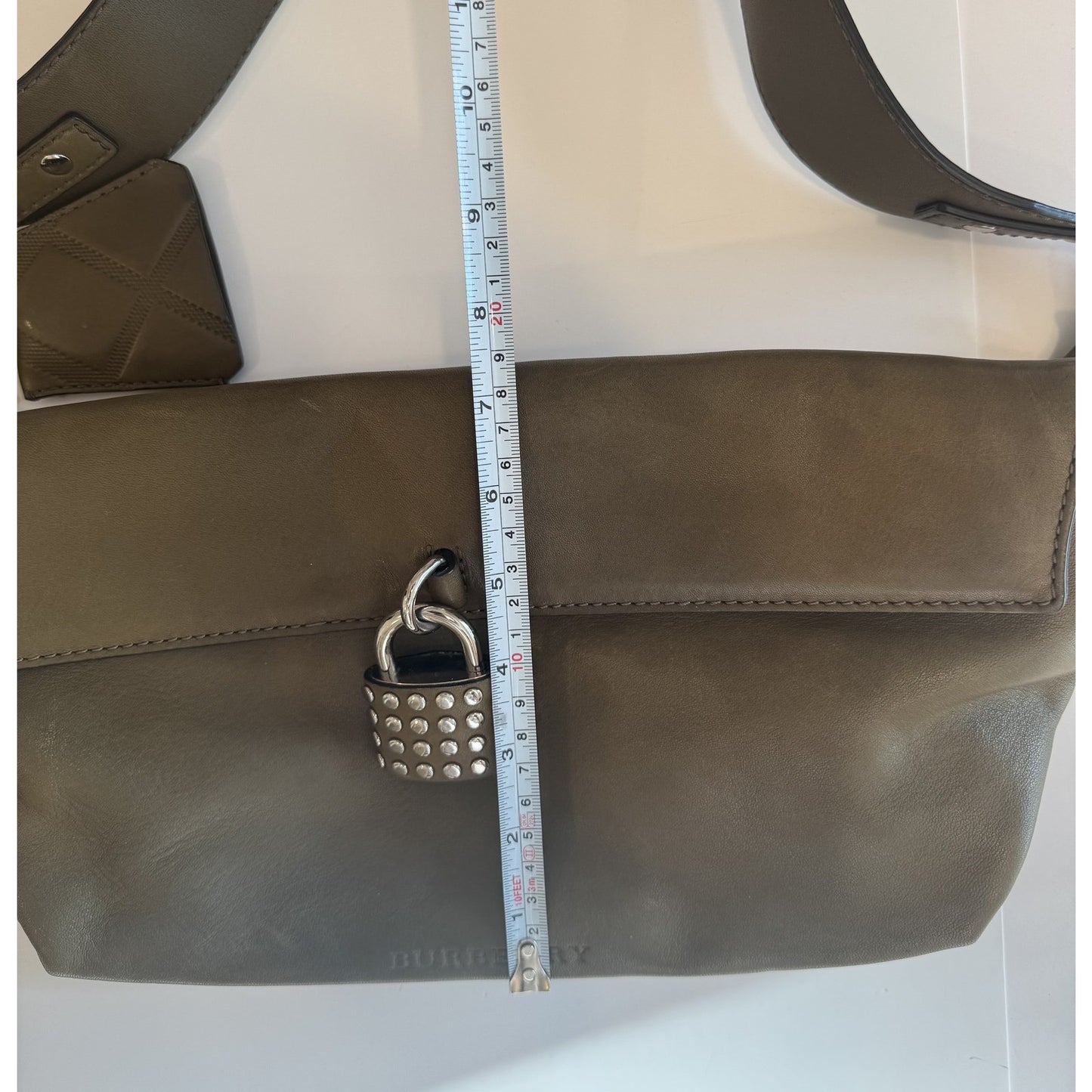 Burberry Shoulder Bag Authentic Leather Studded Lock
