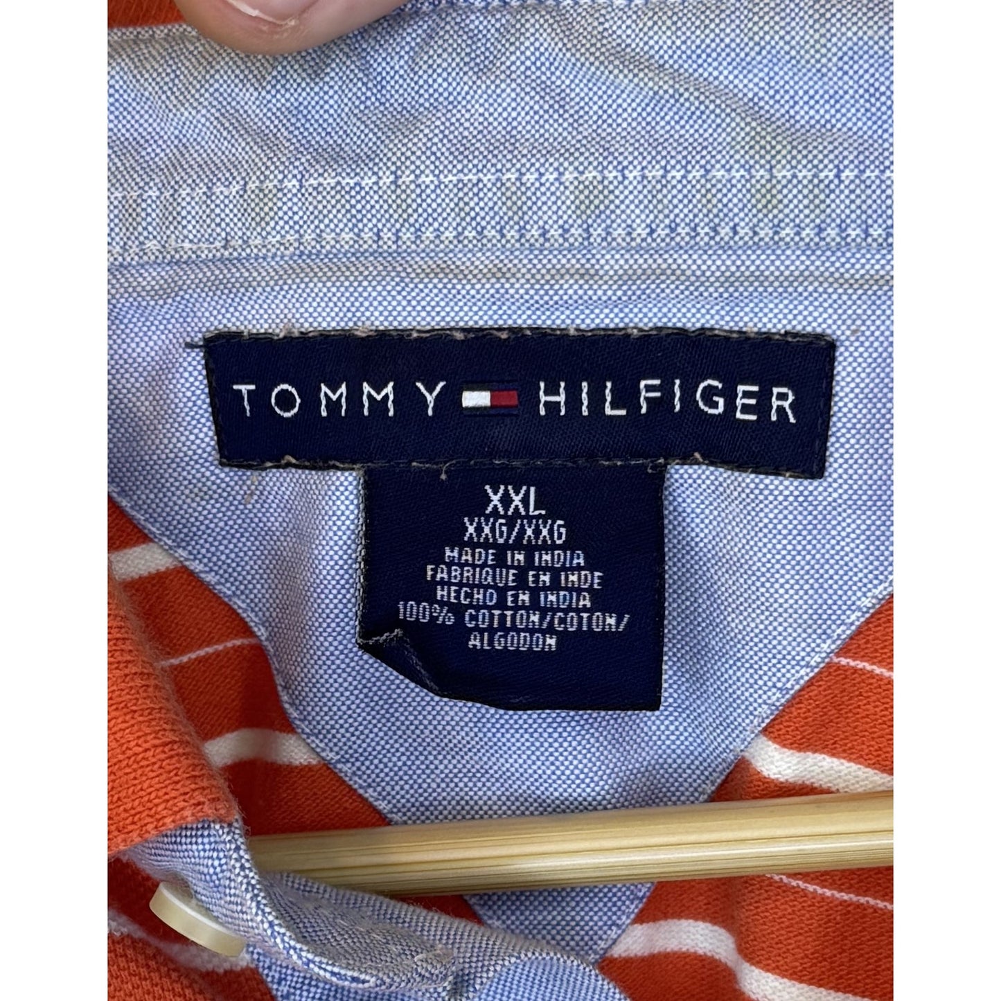 Tommy Hilfiger Shirt Mens 2XL Red White Striped Polo