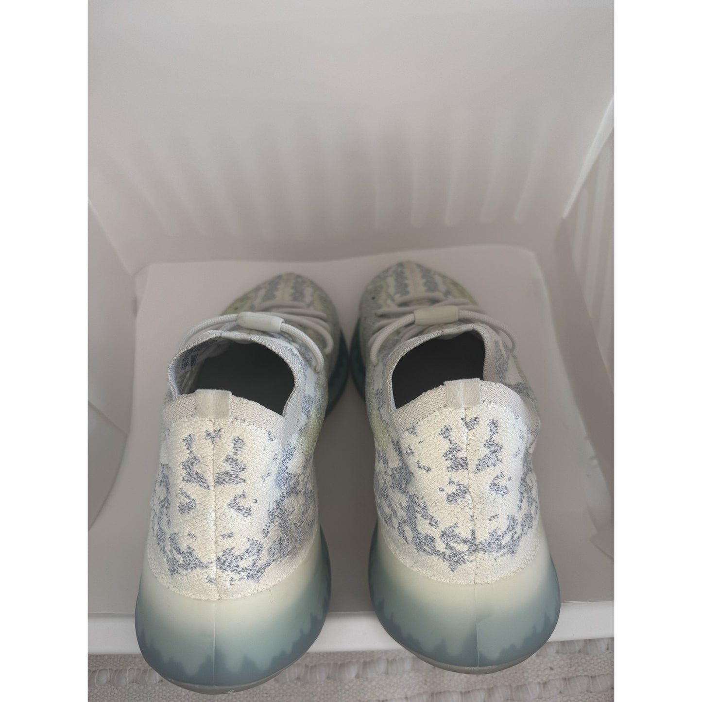 Adidas Yeezy Boost 380 Shoes Mens Blue Oat Reflective Knit