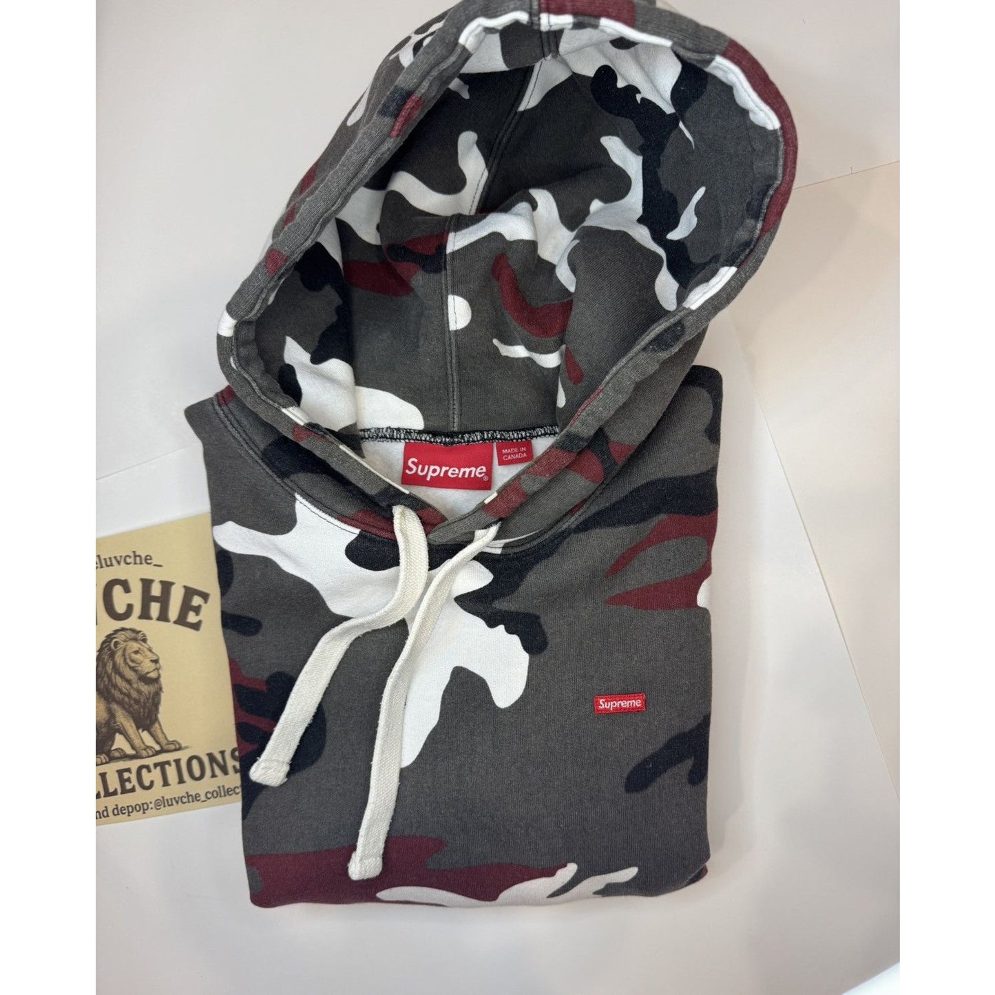 Supreme Red Camo Hoodie - M