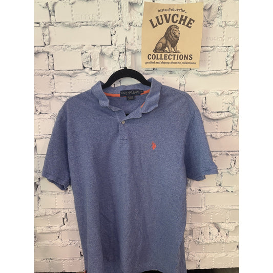 US Polo Assn Mens XL Blue Short Sleeve Golf Polo