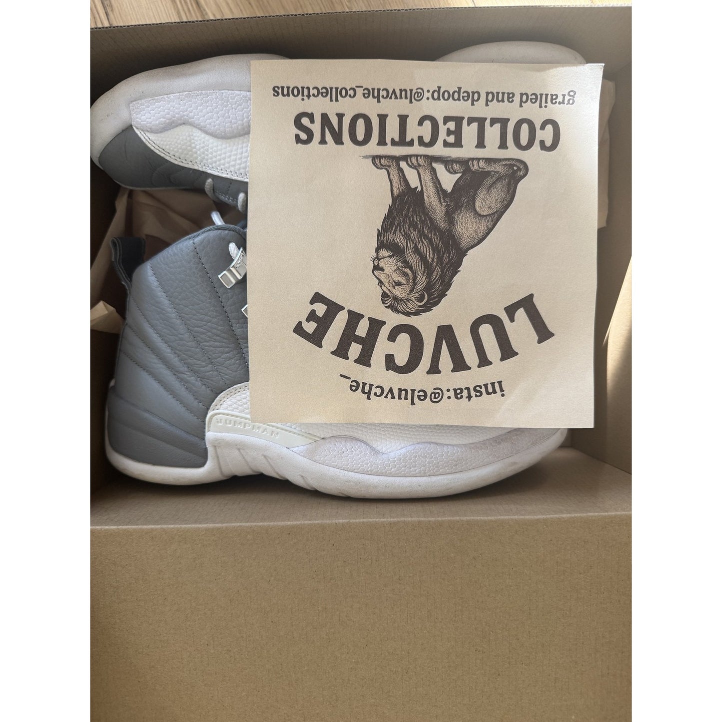 Air Jordan 12 Retro Shoes Mens Stealth Cool Grey OG Box Size 9.5