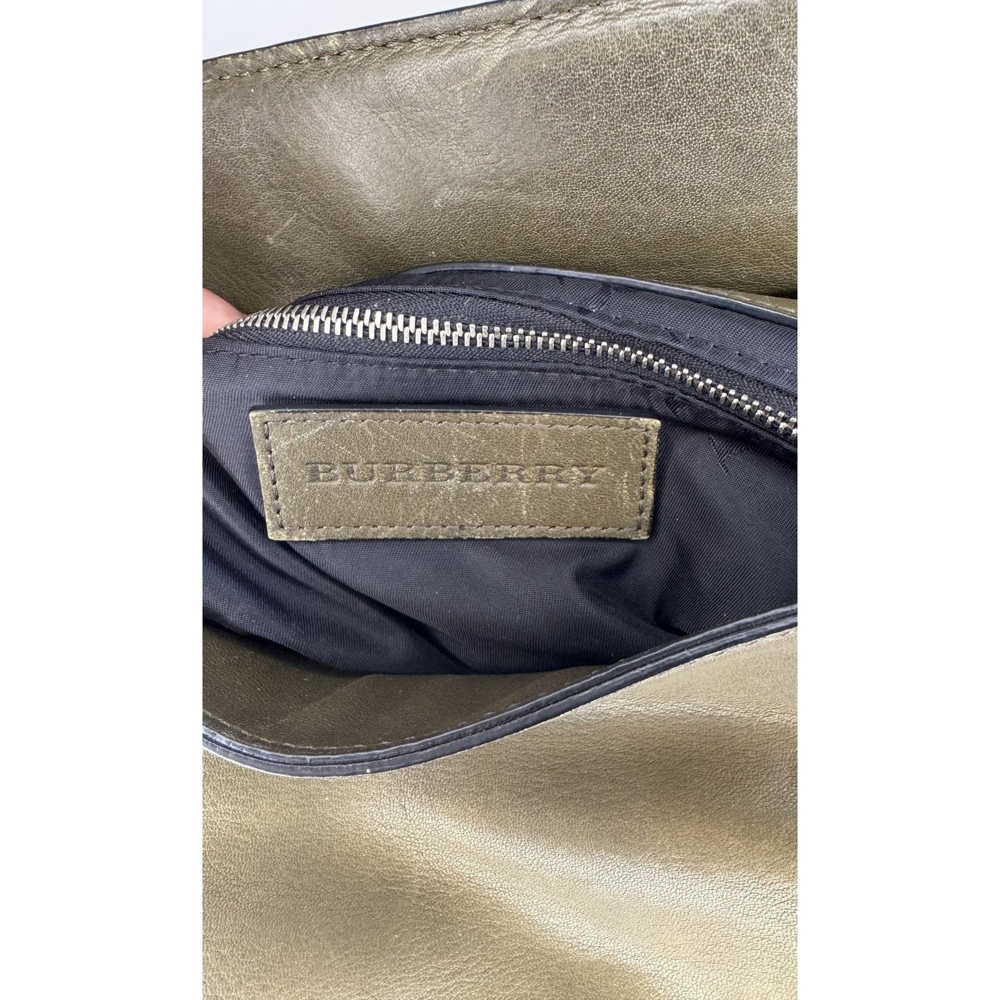 Burberry Shoulder Bag Authentic Leather Studded Lock