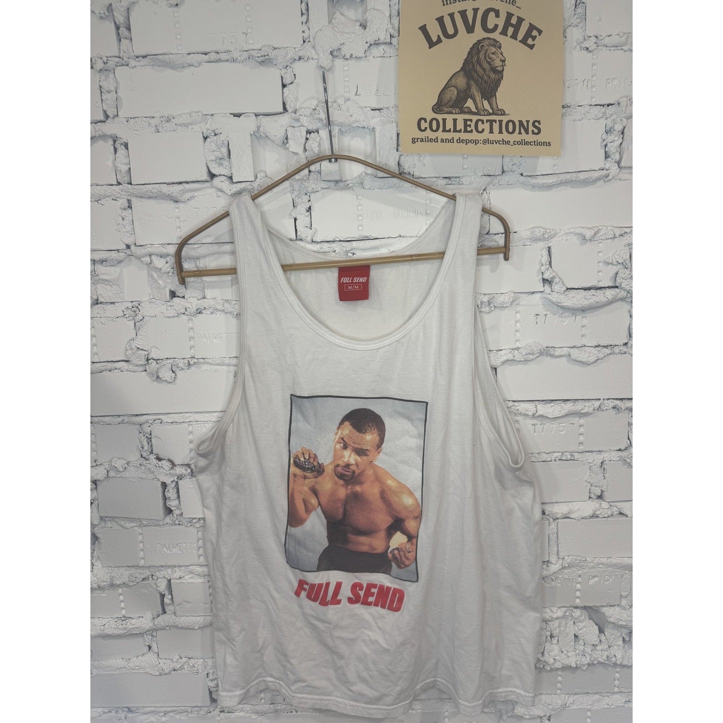 Full Send Mens M Tank Top Mike Tyson Boxing Graphic Tee