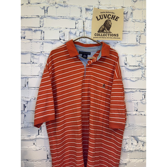 Tommy Hilfiger Shirt Mens 2XL Red White Striped Polo