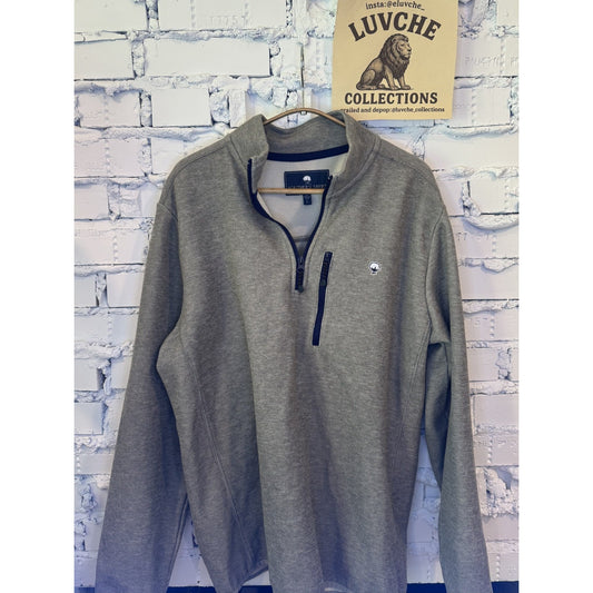 Southern Shirt Pullover Mens L Gray Quarter Zip w Pocket