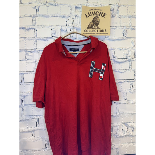 Tommy Hilfiger Shirt Mens XL Red Custom Fit Polo