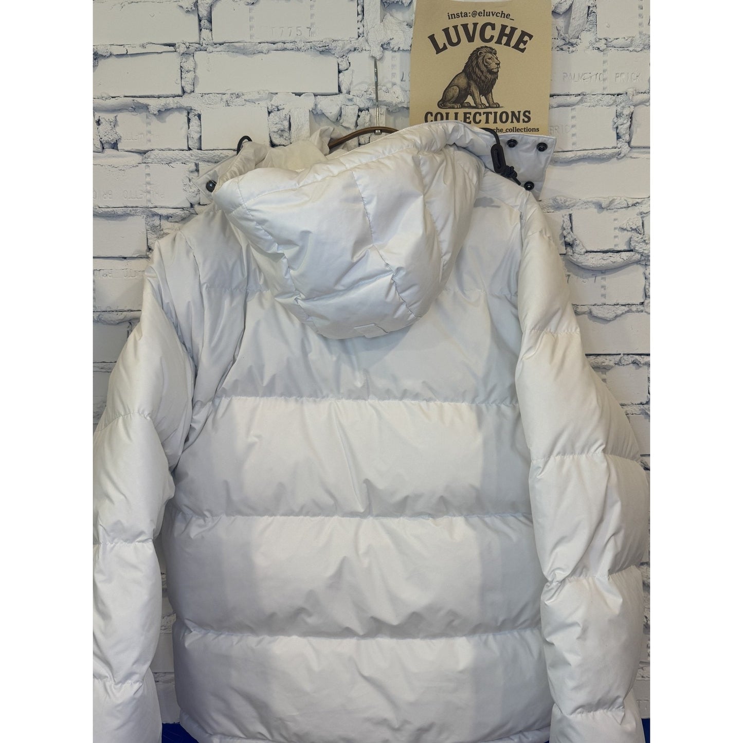 Polo Ralph Lauren Puffer Jacket White Winter Parka Patch