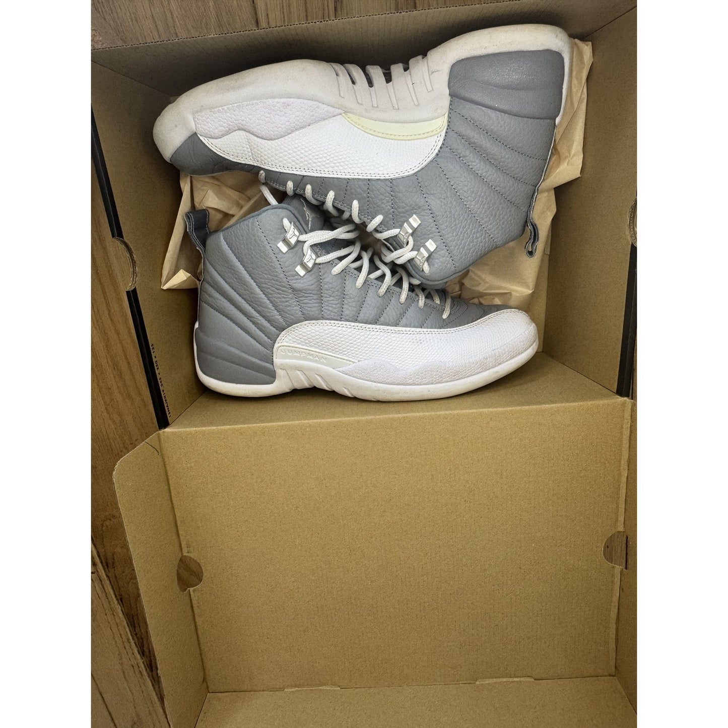 Air Jordan 12 Retro Shoes Mens Stealth Cool Grey OG Box Size 9.5