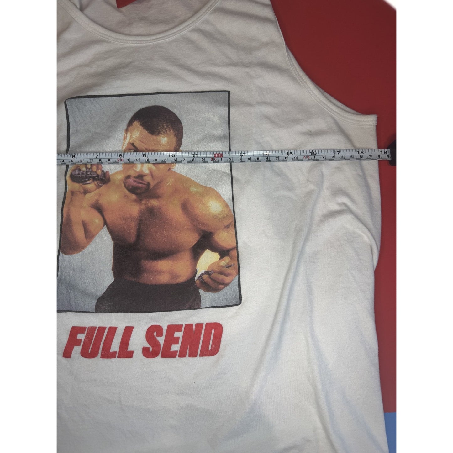 Full Send Mens M Tank Top Mike Tyson Boxing Graphic Tee